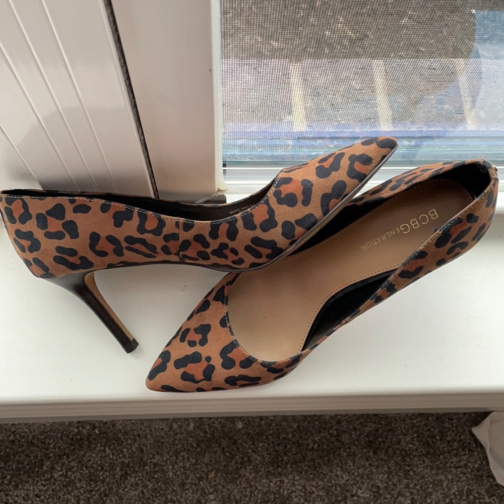 BCBG 3” Cheetah Print Suede Heels